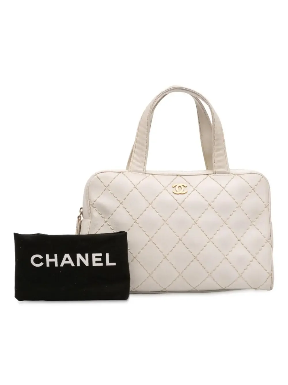Chanel Cc Lambskin Wild Stitch Handbag #304169C11B